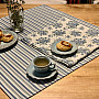 Tablecloth and scarf TOSCANA VALERY MULTI STRIPE blue