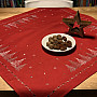 Embroidered Christmas tablecloth and scarves RED TREES