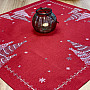 Embroidered Christmas tablecloth and scarves RED TREES