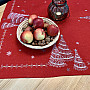 Embroidered Christmas tablecloth and scarves RED TREES