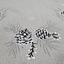 Embroidered Christmas tablecloth and shawls CONES GRAY