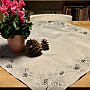 Embroidered Christmas tablecloth and shawls CONES GRAY