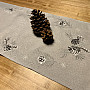 Embroidered Christmas tablecloth and shawls CONES GRAY