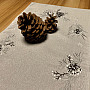 Embroidered Christmas tablecloth and shawls CONES GRAY