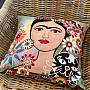 Tapestry cushion cover FRIDA with a cat