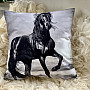Decorative pillowcase BLACK HORSE