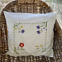 Embroidered cushion cover FLOWERS IN A SQUARE