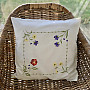 Embroidered cushion cover FLOWERS IN A SQUARE