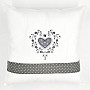 Embroidered cushion cover GRAY HEARD