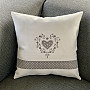 Embroidered cushion cover GRAY HEARD