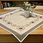 Embroidered tablecloth and scarf GRAY HEART