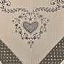 Embroidered tablecloth and scarf GRAY HEART