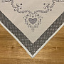 Embroidered tablecloth and scarf GRAY HEART