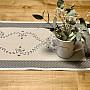 Embroidered tablecloth and scarf GRAY HEART