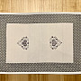 Embroidered tablecloth and scarf GRAY HEART