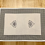 Embroidered tablecloth and scarf GRAY HEART