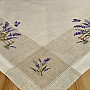 Embroidered tablecloth and shawl LAVENDER BEHIND THE FENCE
