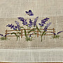 Embroidered tablecloth and shawl LAVENDER BEHIND THE FENCE