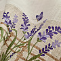 Embroidered tablecloth and shawl LAVENDER BEHIND THE FENCE
