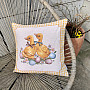 Tapestry cushion cover GEESE YELLOW CHECK