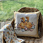 Tapestry cushion cover GEESE YELLOW CHECK