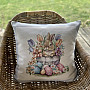 Tapestry cushion cover BARE IN THE FLOWER POT gray frame