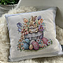 Tapestry cushion cover BARE IN THE FLOWER POT gray frame