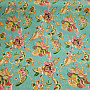 Decorative fabric INDIAN FLOWERS turquoise