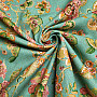 Decorative fabric INDIAN FLOWERS turquoise