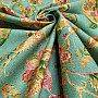 Decorative fabric INDIAN FLOWERS turquoise