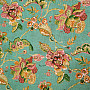 Decorative fabric INDIAN FLOWERS turquoise