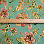 Decorative fabric INDIAN FLOWERS turquoise