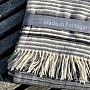 Blanket GREY WHITE WITH FRINGES
