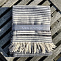 Blanket GREY WHITE WITH FRINGES