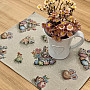 Tapestry tablecloth and scarf HARE IN A FLOWER POT