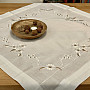 Embroidered tablecloth and scarf DAISIES BROWN