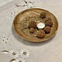 Embroidered tablecloth and scarf DAISIES BROWN