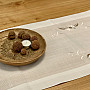 Embroidered tablecloth and scarf DAISIES BROWN