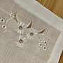 Embroidered tablecloth and scarf DAISIES BROWN