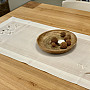 Embroidered tablecloth and scarf DAISIES BROWN