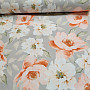 Decorative fabric OXFORD ORANGE FLOWER