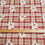 Luxurious decorative fabric FLOWERS AND DIAMONDS red