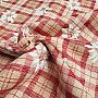 Luxurious decorative fabric FLOWERS AND DIAMONDS red
