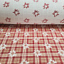Luxurious decorative fabric FLOWERS AND DIAMONDS red