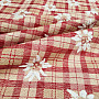 Luxurious decorative fabric FLOWERS AND DIAMONDS red