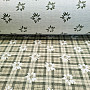 Luxurious decorative fabric FLOWERS AND DIAMONDS green