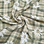 Luxurious decorative fabric FLOWERS AND DIAMONDS green