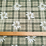 Luxurious decorative fabric FLOWERS AND DIAMONDS green
