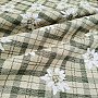 Luxurious decorative fabric FLOWERS AND DIAMONDS green