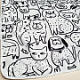 Childrens blanket ANIMALS black and white